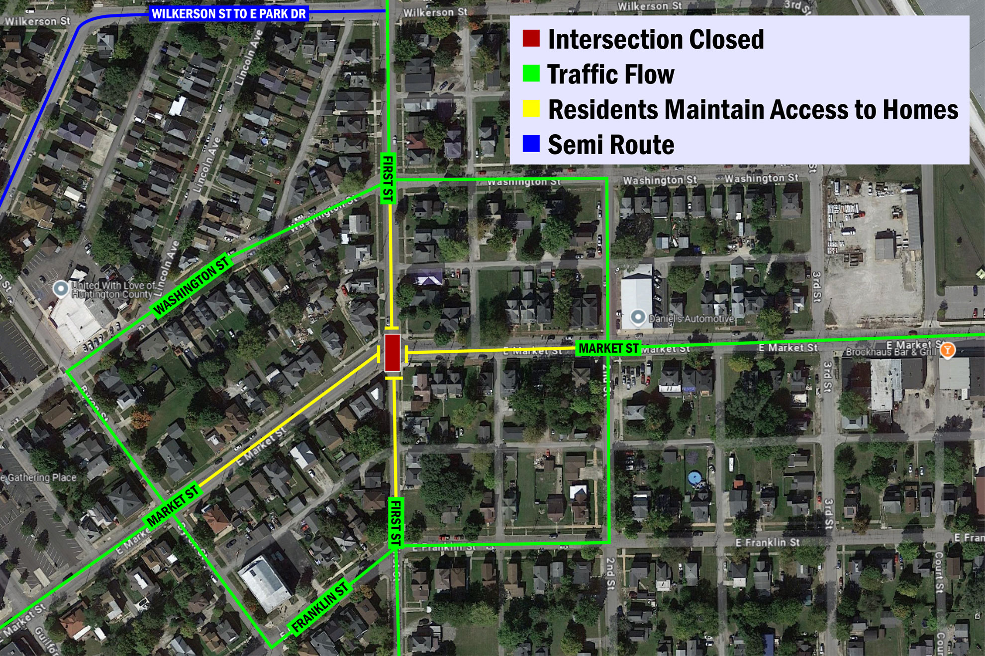 The Market and First intersection will close for about three weeks starting September 23, 2024