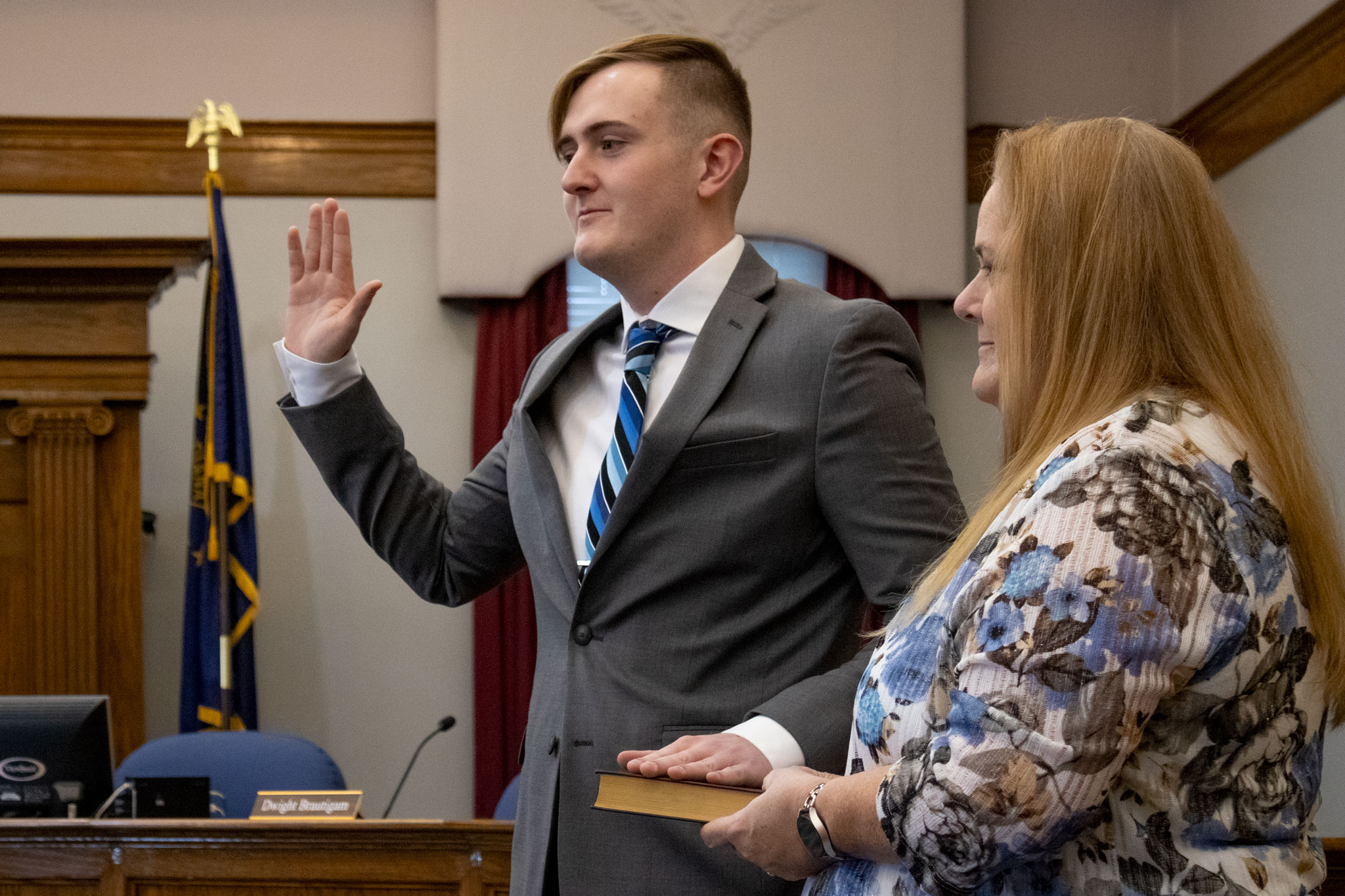 Officer Logan Miller takes the Oath of Office